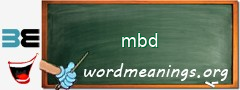 WordMeaning blackboard for mbd